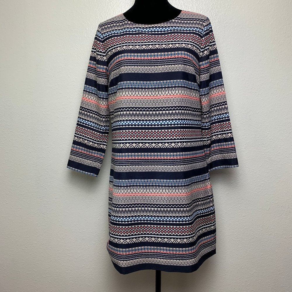 J. Crew Printed Three Quarter Sleeve Gallery Shift